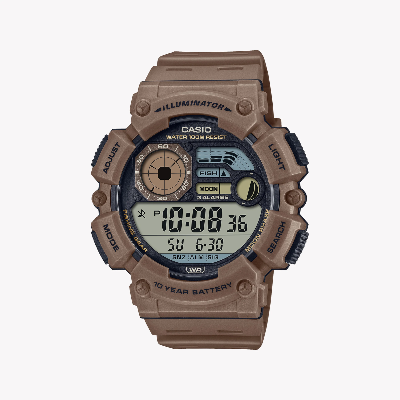 Casio Men's Brown Resin Watch, Sporty & Durable | Ws-1500h-5avdf by i-watch