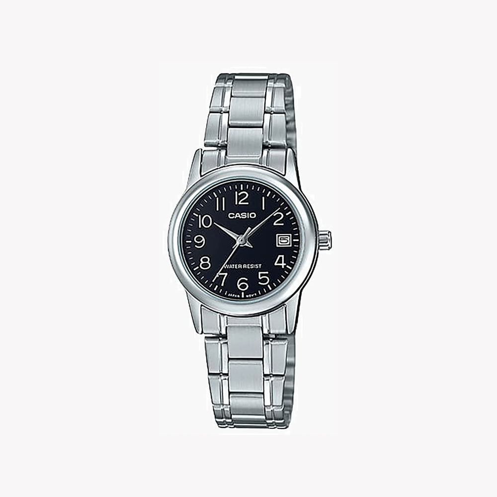 CASIO Women's Watch with Silver Stainless Steel Case and Silver Stainless Steel Band