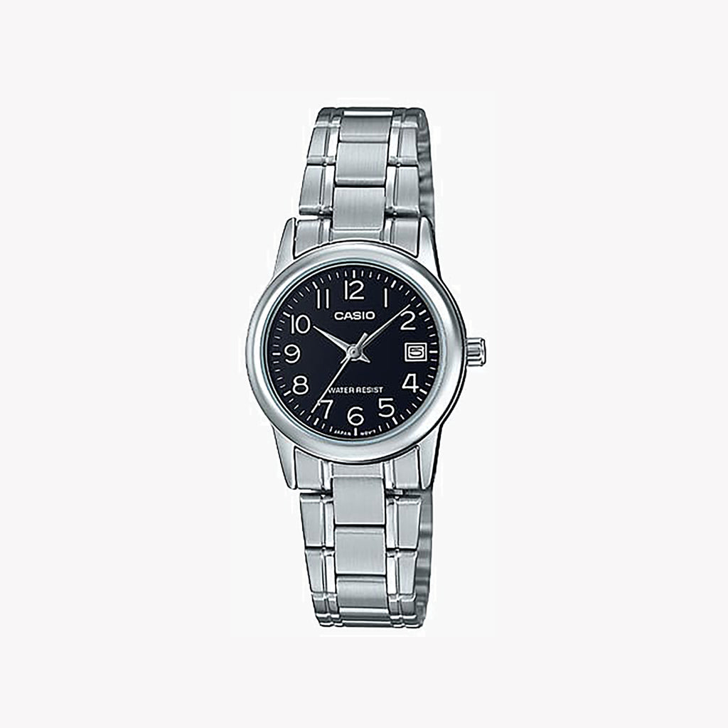CASIO Women's Watch with Silver Stainless Steel Case and Silver Stainless Steel Band