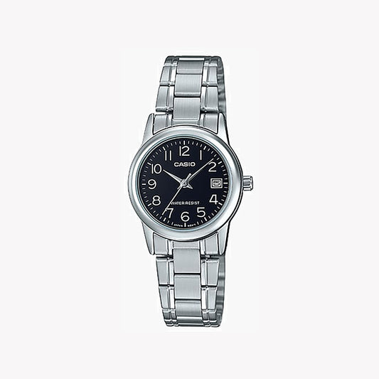 Montre Casio LTP-V002D-1B analogique argentée pour femme