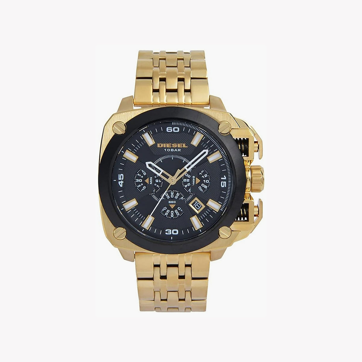 DIESEL DZ7378 BOLD ADVENTURER - MEN'S GOLD STAINLESS STEEL WATCH WITH BLACK DIAL