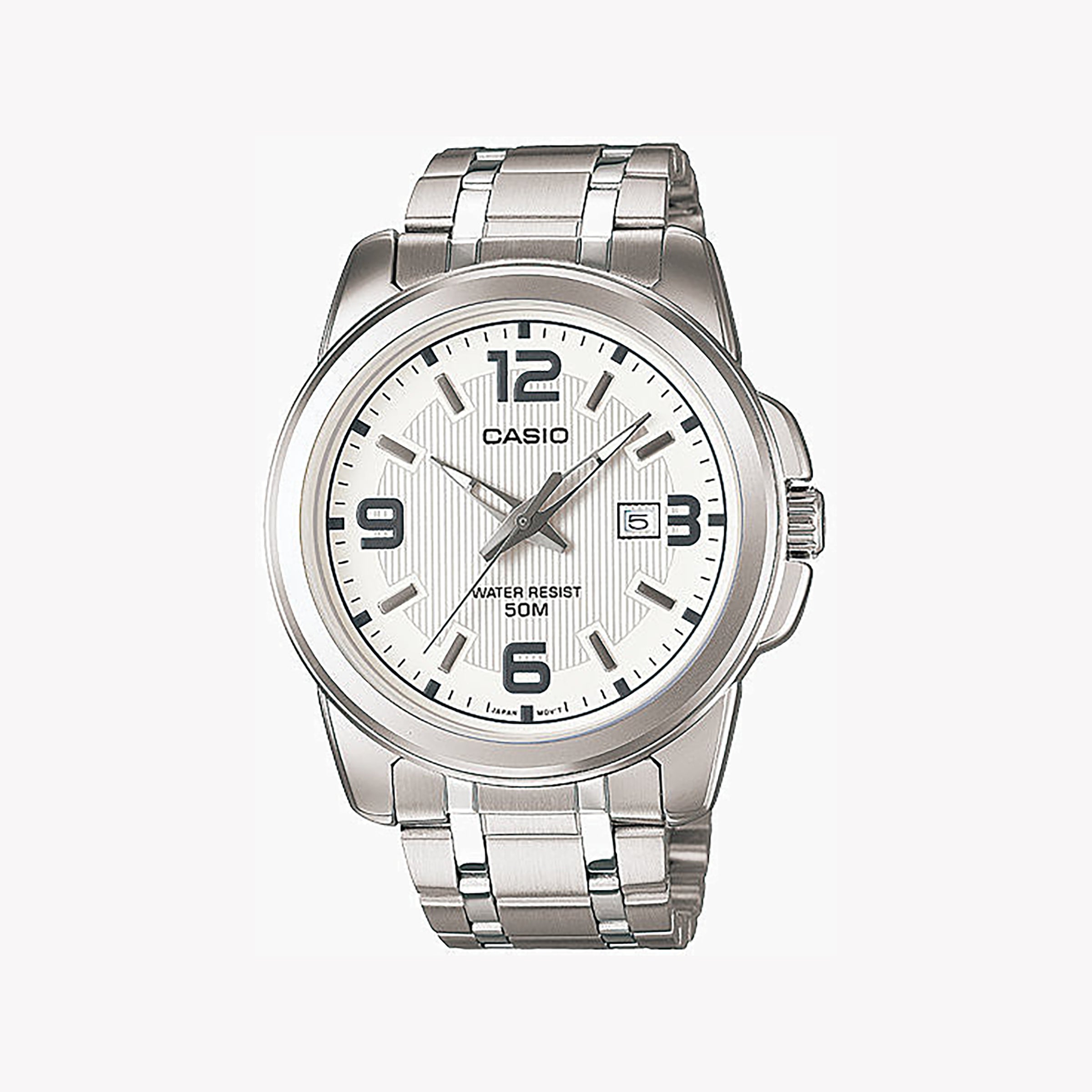 CASIO MTP-1314D-7AV ADVENTURER - STYLISH MEN'S WATCH WITH SILVER STAINLESS STEEL BAND & WHITE DIAL