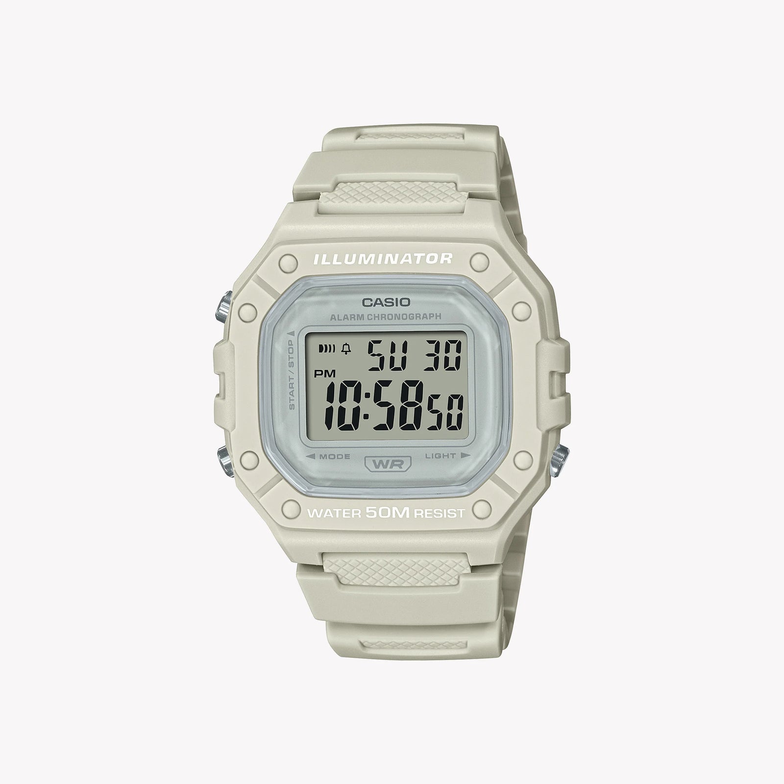 Casio Unisex Resin White Digital Watch, Sporty Style | W-218hc-8av by i-watch