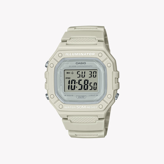 Casio W-218HC-8AV Digitale weiße Unisex-Uhr