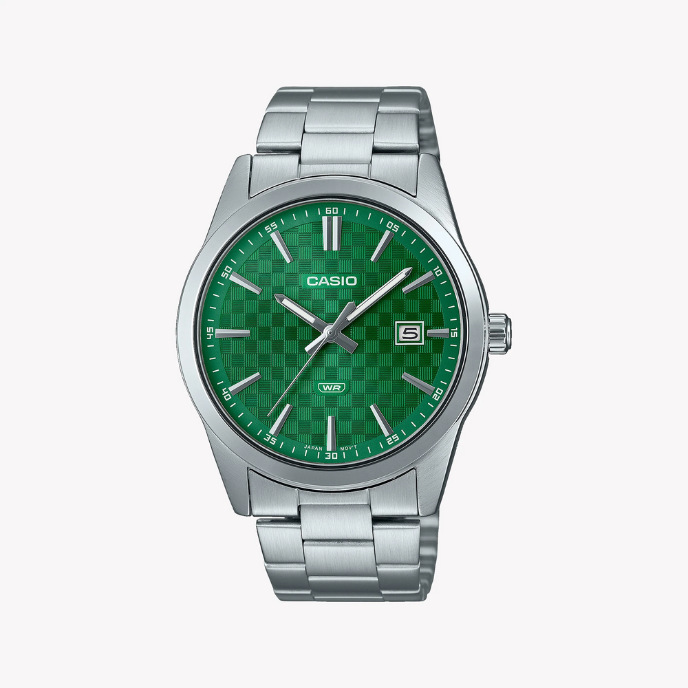 Casio Men's Stainless Steel Green Dial Watch | Mtp-Vd03d-3a1 by i-watch