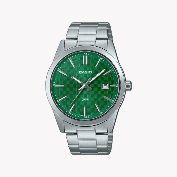 Casio Men's Stainless Steel Green Dial Watch | Mtp-Vd03d-3a1 by i-watch