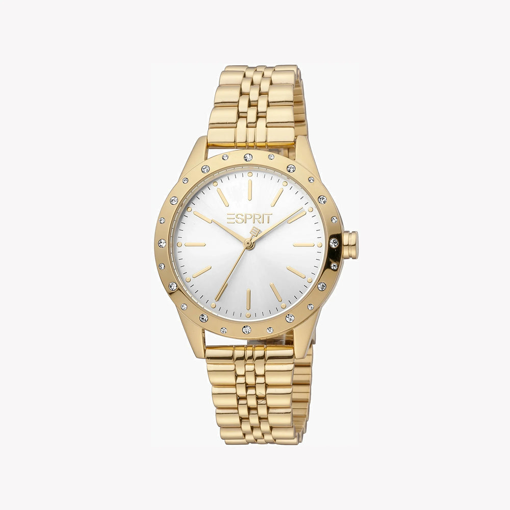 Esprit Women's Gold Stainless Steel Watch, Silver Dial | ES1L302M0065 by i-watch