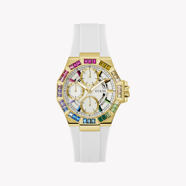 Chic Allure Women's Gold Silicone Watch, White Dial | Gw0779l1 by i-watch