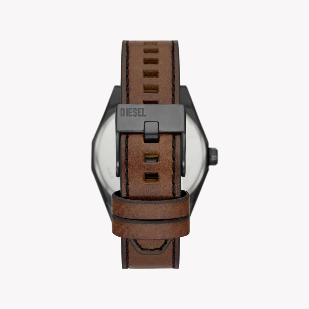 Diesel Men's Black Stainless Steel, Brown Leather | Dz2189 by i-watch