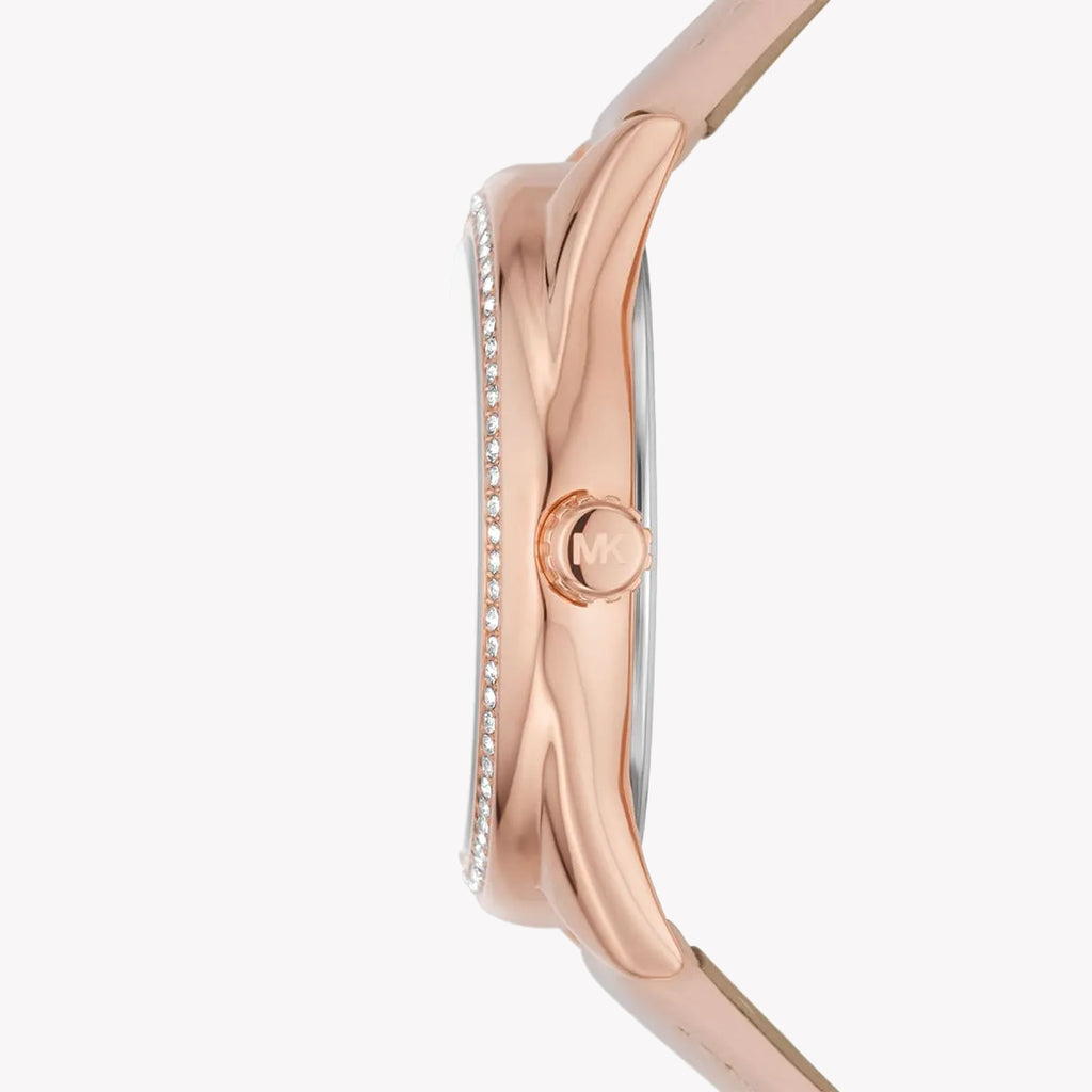 MICHAEL KORS MK7316 - CHIC ROSE GOLD TIMEPIECE WITH PINK LEATHER BAND & WHITE DIAL-i-Watch-2
