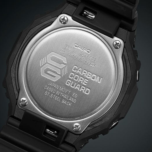Casio Men's Black Resin Watch, Carbon Case | Ga-2100-1a1er