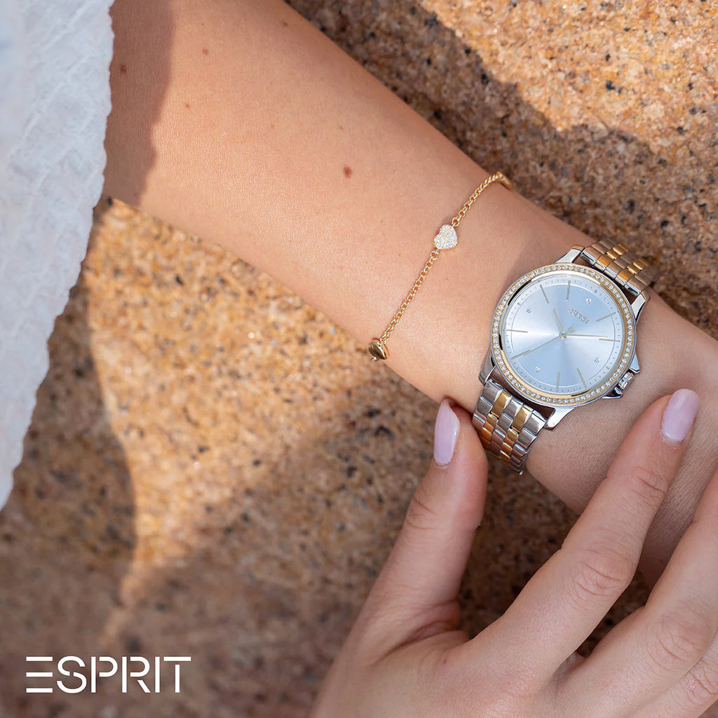 ESPRIT Women's Watch with Silver Stainless Steel Case and Silver & Gold Stainless Steel Band-i-Watch-5