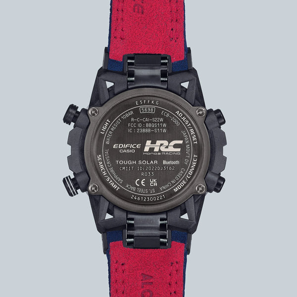 Casio Edifice Men's Black Steel Watch, Blue Alcantara | Ecb-2000hr-1aer by i-watch