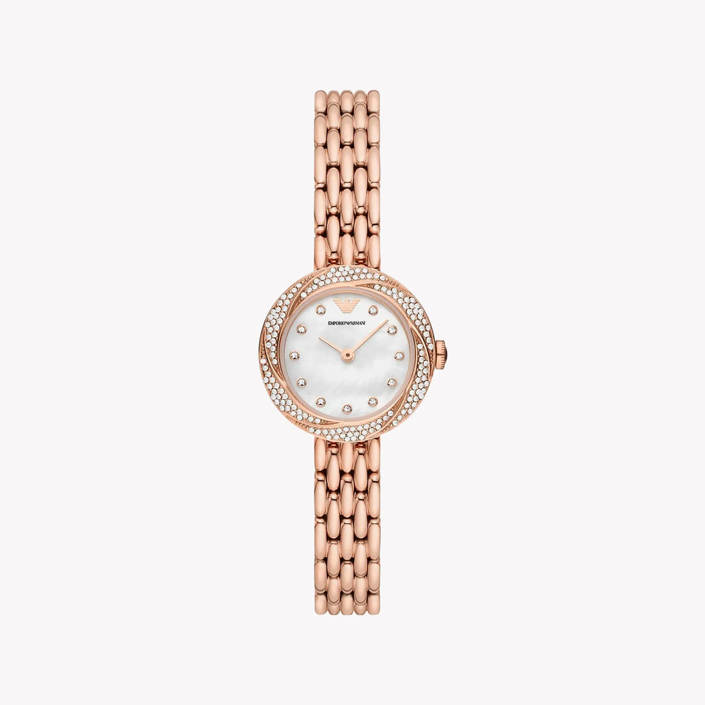 Emporio Armani Women's Rose Gold Watch, White Dial | Ar11474 by i-watch
