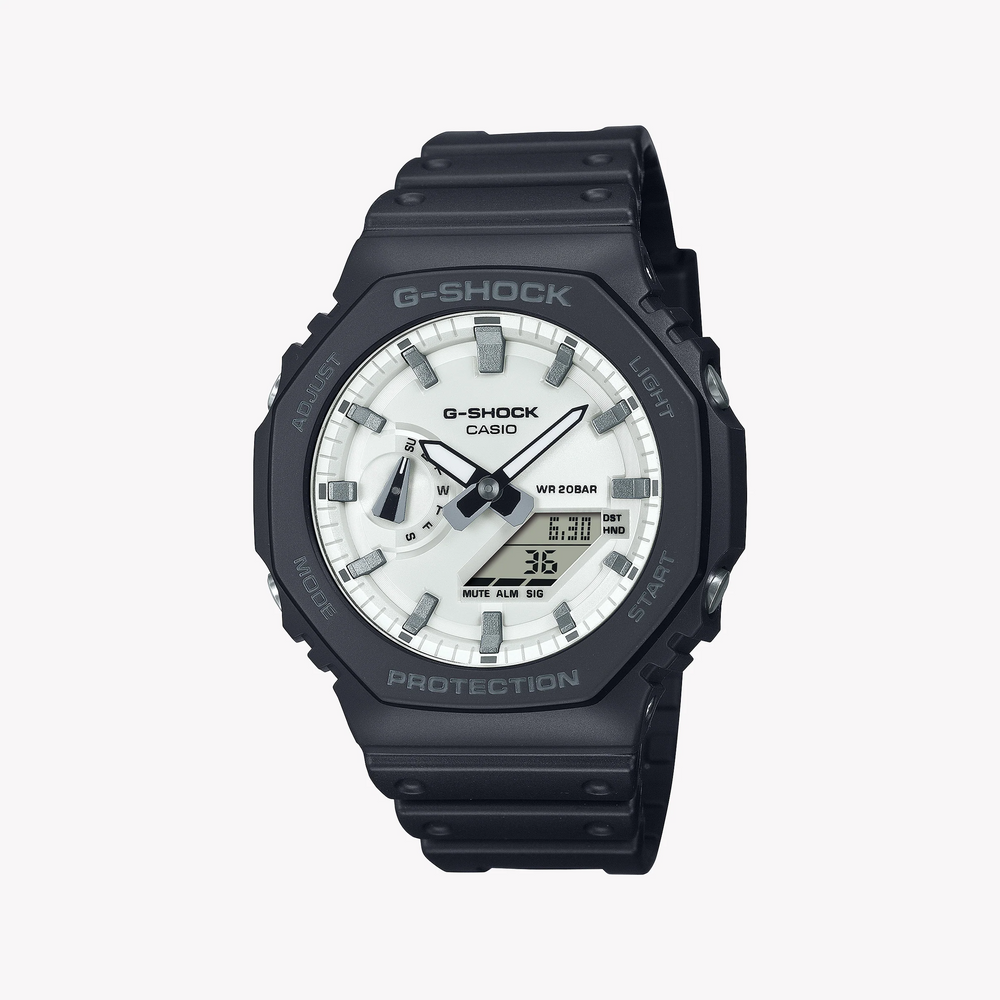 Casio G-Shock Men's Black Resin Watch, White Dial | Ga-2100wd-1aer by i-watch