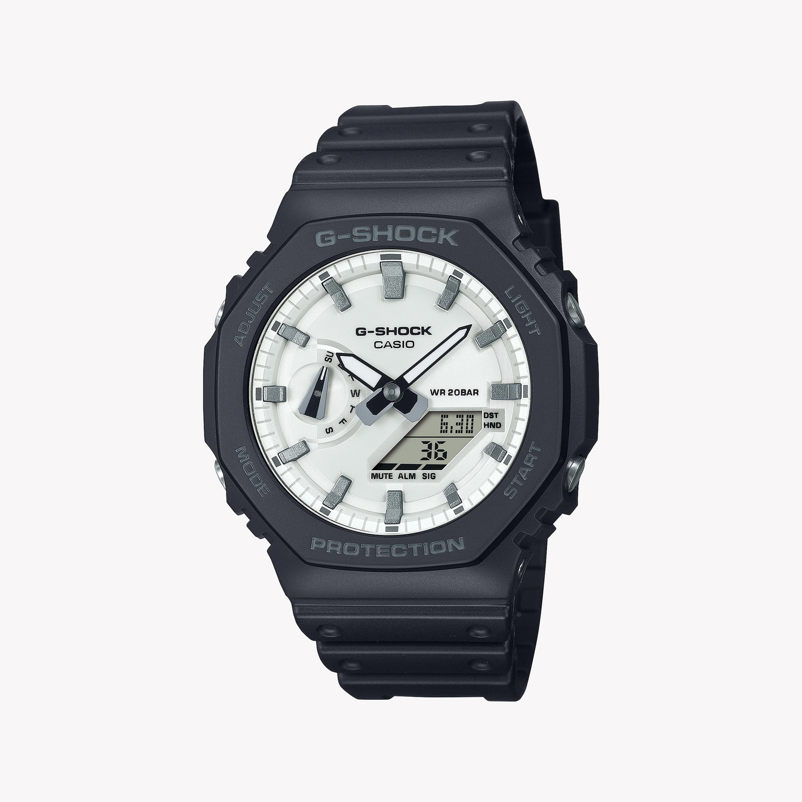 Casio G-Shock Men's Black Resin Watch, White Dial | Ga-2100wd-1aer by i-watch