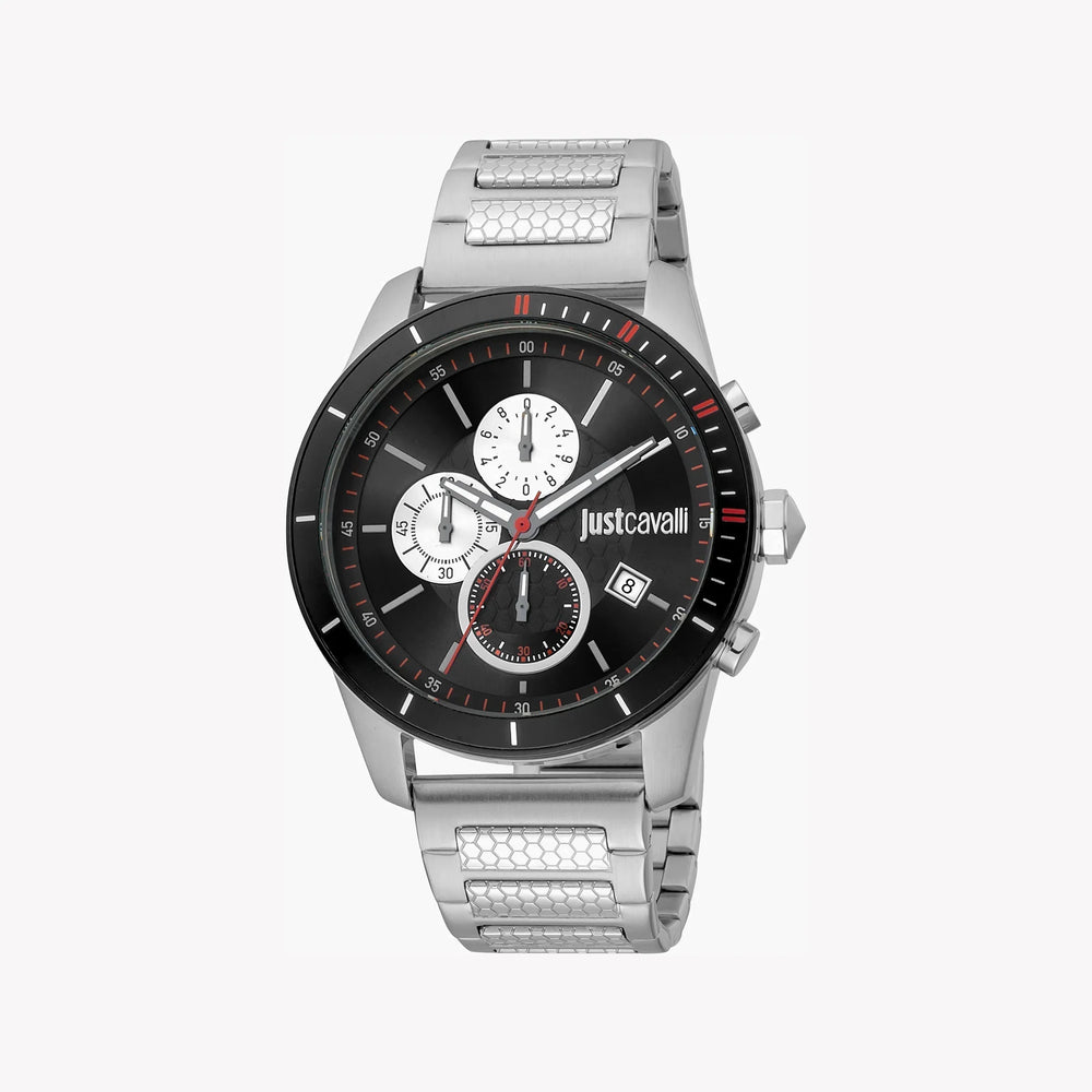 Just Cavalli Men's Silver Watch, Black Dial | Jc1g166m0075 by i-watch