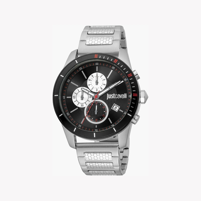 Just Cavalli Men's Silver Watch, Black Dial | Jc1g166m0075 by i-watch