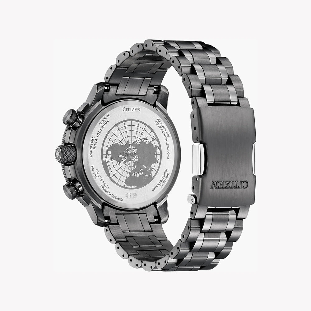 Citizen By3005-56g Modern Precision - Men's Dark Gray Stainless Steel Watch With Black Dial And World Time Function by i-watch