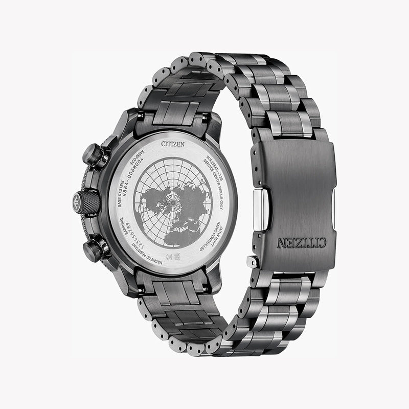 Citizen By3005-56g Modern Precision - Men's Dark Gray Stainless Steel Watch With Black Dial And World Time Function by i-watch