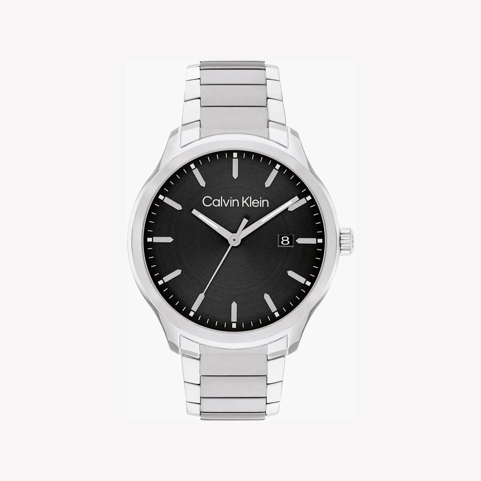 Ck Calvin Klein Men's Silver Stainless Steel, Black Dial | 25200348 by i-watch