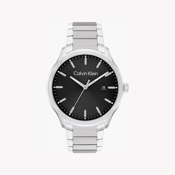 Ck Calvin Klein Men's Silver Stainless Steel, Black Dial | 25200348 by i-watch