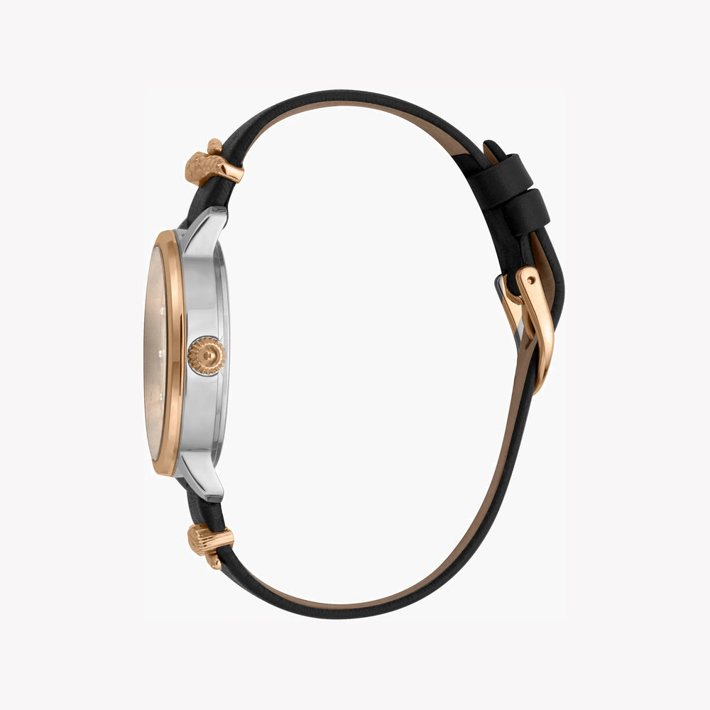 JUST CAVALLI Women's Watch with Silver Stainless Steel Case and Black Leather Band-i-Watch-2