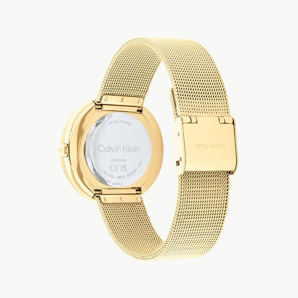 CK CALVIN KLEIN 34MM GOLD RADIANCE - ELEGANT WOMEN'S TIMEPIECE WITH SILVER DIAL-i-Watch-3