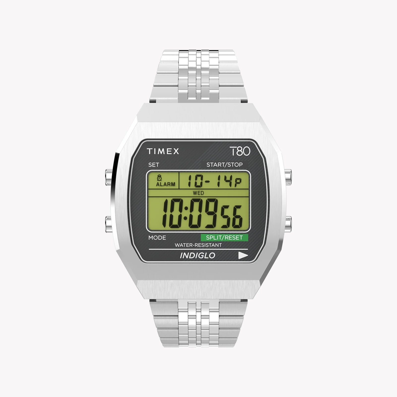 Timex Unisex Stainless Steel Black Lens Watch, Silver | T80 by i-watch