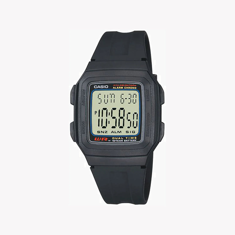Casio Unisex Black Resin Watch, Digital Display | F-201w-1adf by i-watch