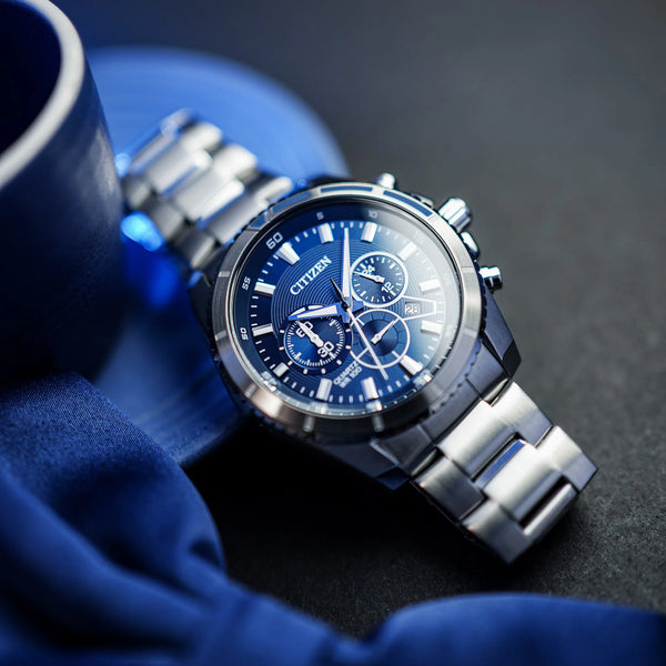 Citizen Men's Silver Watch, Blue Dial | An8201-57l by i-watch