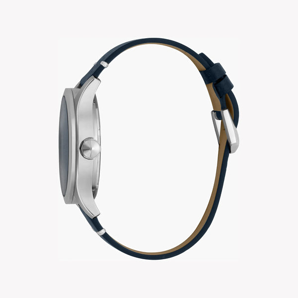 Just Cavalli Men's Blue Leather Watch, Silver Case | Jc1g108l0015