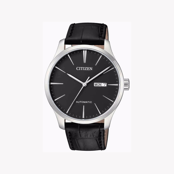 Citizen Nh8350-08e - Dapper Automatic Timepiece With Black Leather Band & Striking Silver Case by i-watch