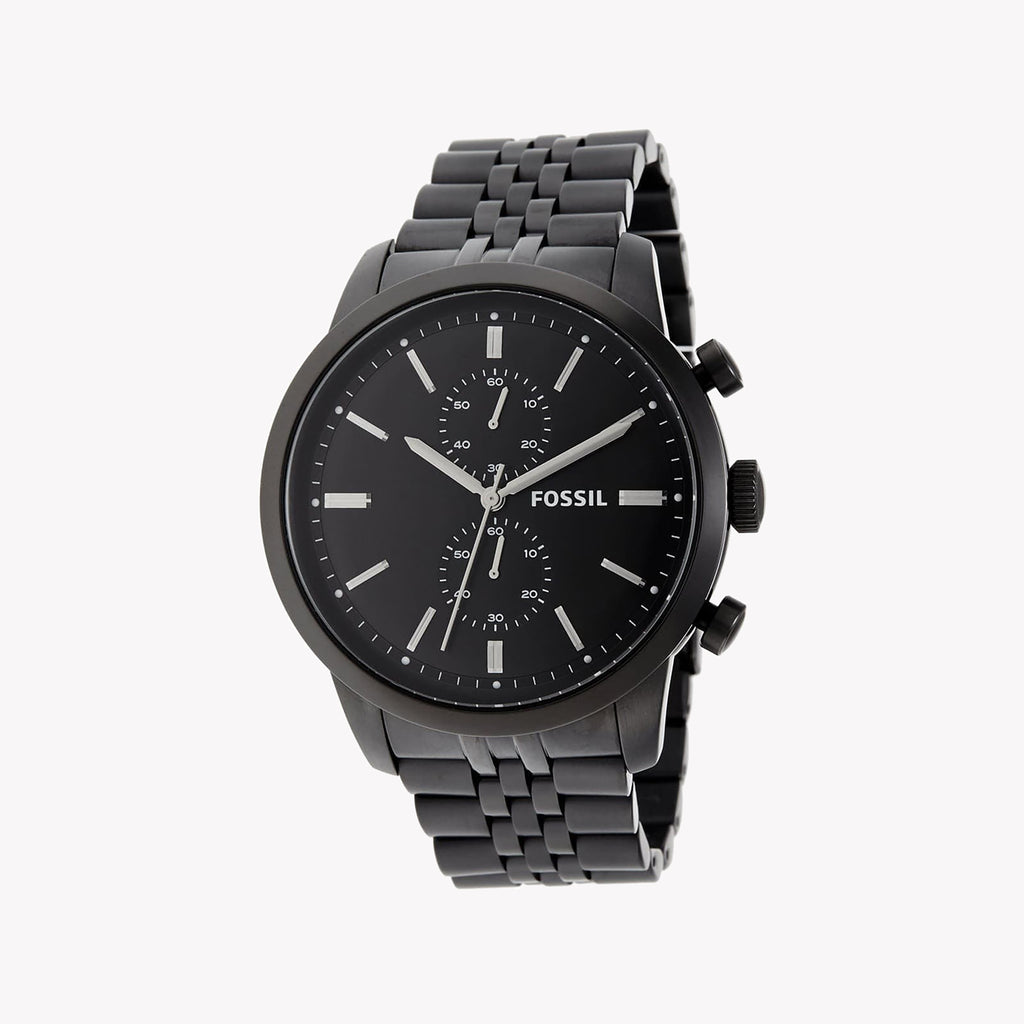 FOSSIL FS4787 BLACK STEEL COMMANDER - MODERN MEN'S WATCH WITH STRIKING STYLE & FUNCTION