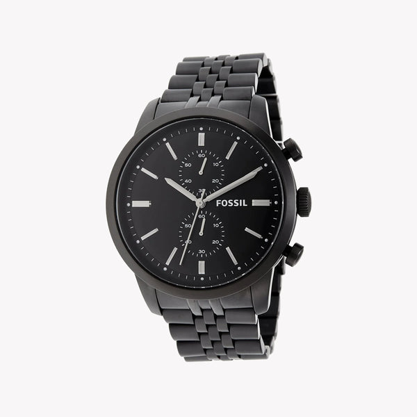 FOSSIL FS4787 BLACK STEEL COMMANDER - MODERN MEN'S WATCH WITH STRIKING STYLE & FUNCTION