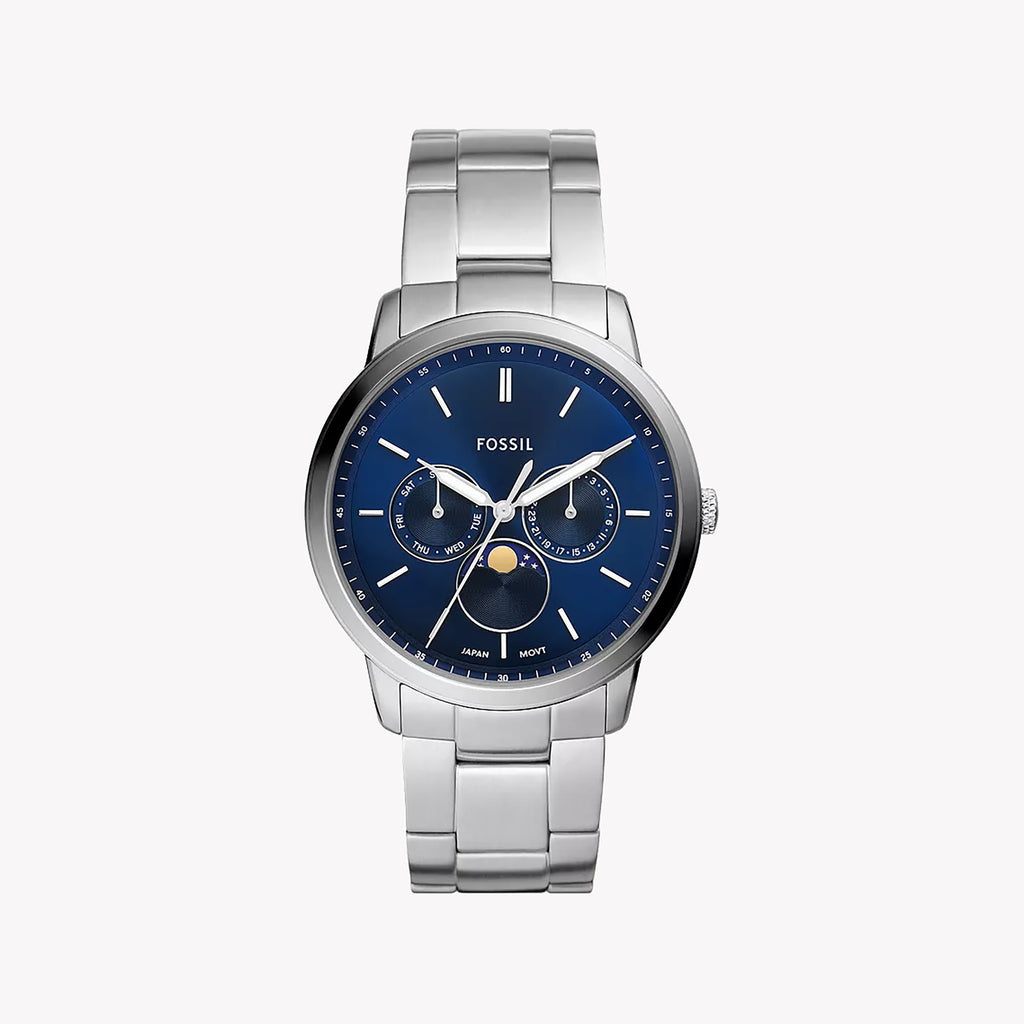 FOSSIL FS5907 - BOLD SOPHISTICATION MEN'S WATCH WITH STUNNING BLUE DIAL & STAINLESS STEEL BAND