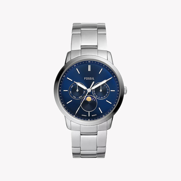 Fossil Men's Silver Stainless Steel, Blue Dial | Fs5907 by i-watch