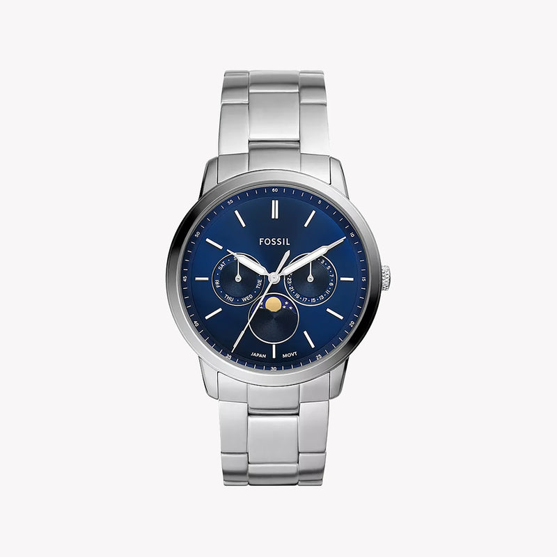 Fossil Men's Silver Stainless Steel, Blue Dial | Fs5907 by i-watch