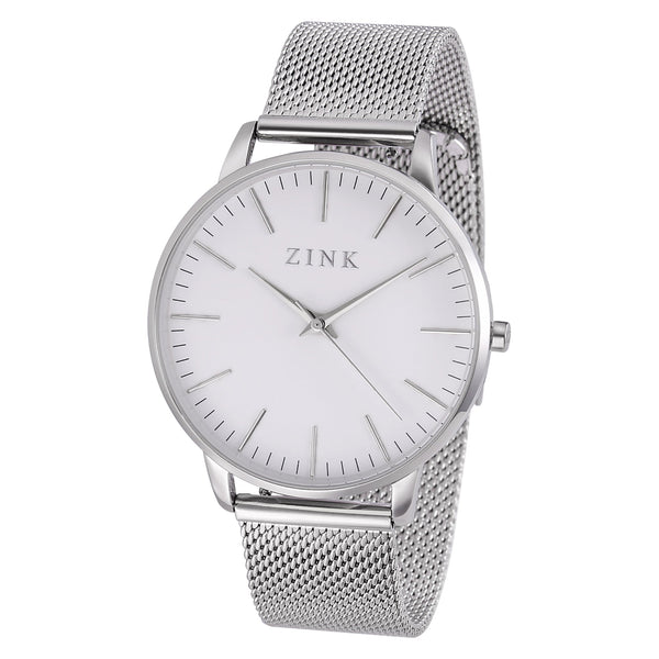 Zink Women's Watch With Silver Stainless Steel Case And Silver Stainless Steel Band
