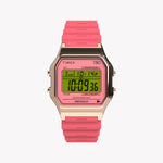 Montre unisexe Timex 80, verres roses et bracelet en résine, ton or rose, TW2W44000