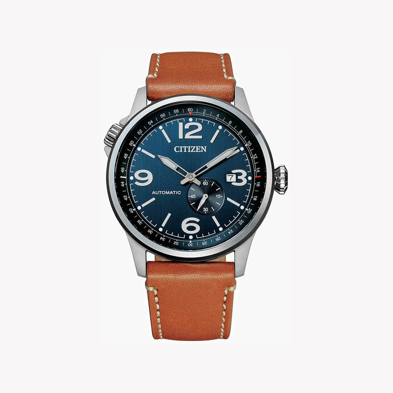 Citizen Men's Silver Stainless Steel, Brown Leather | Nj0140-25l by i-watch