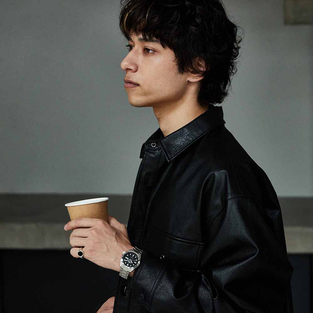 Seiko 5 SRPE55K1 Men's Automatic Watch, Black Dial, 40mm-i-Watch-2