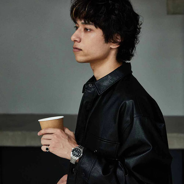 Seiko Men's Silver Watch, Black Dial | Srpe55k1 by i-watch