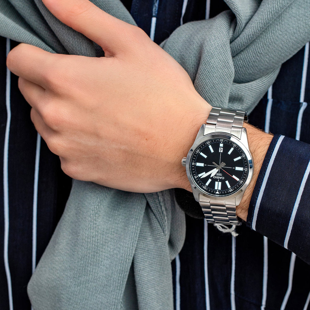 CASIO MTP-VD02D-1E STYLISH ADVENTURER - MEN’S STAINLESS STEEL WATCH WITH BLACK DIAL-i-Watch-4