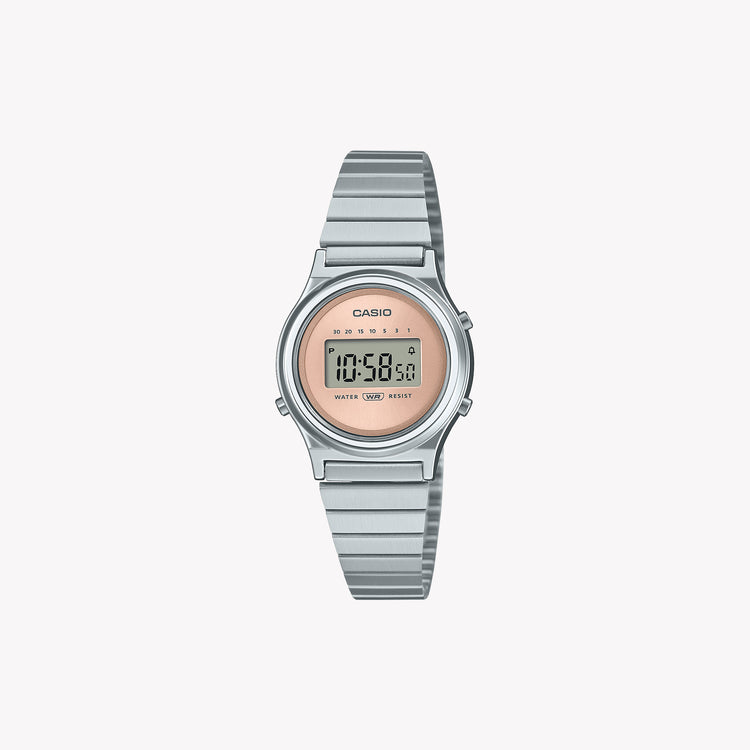 Casio Unisex Silver Stainless Steel Watch, Digital Display | LA700WE-4A