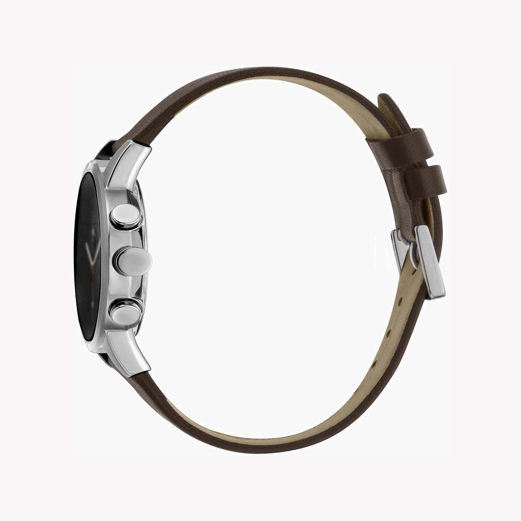 ESPRIT MEN'S ELEGANCE - STUNNING BROWN LEATHER & BLACK DIAL STAINLESS STEEL WATCH-i-Watch-2