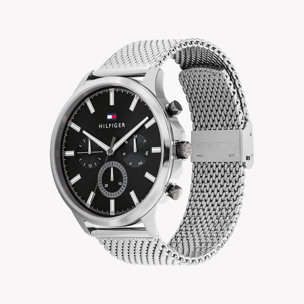 Tommy Hilfiger Men's Silver Stainless Steel, Black Dial | Ryder by i-watch