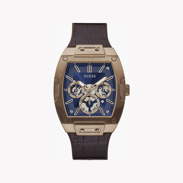 Guess Watches Men's Brown Leather, Dark Blue Dial | Gw0202g2 by i-watch