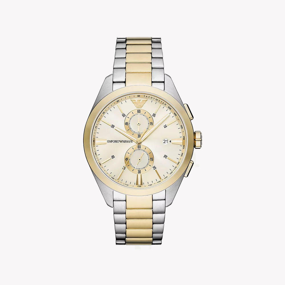Emporio Armani Women's Silver/Gold Watch, Beige Dial | Ar11605 by i-watch