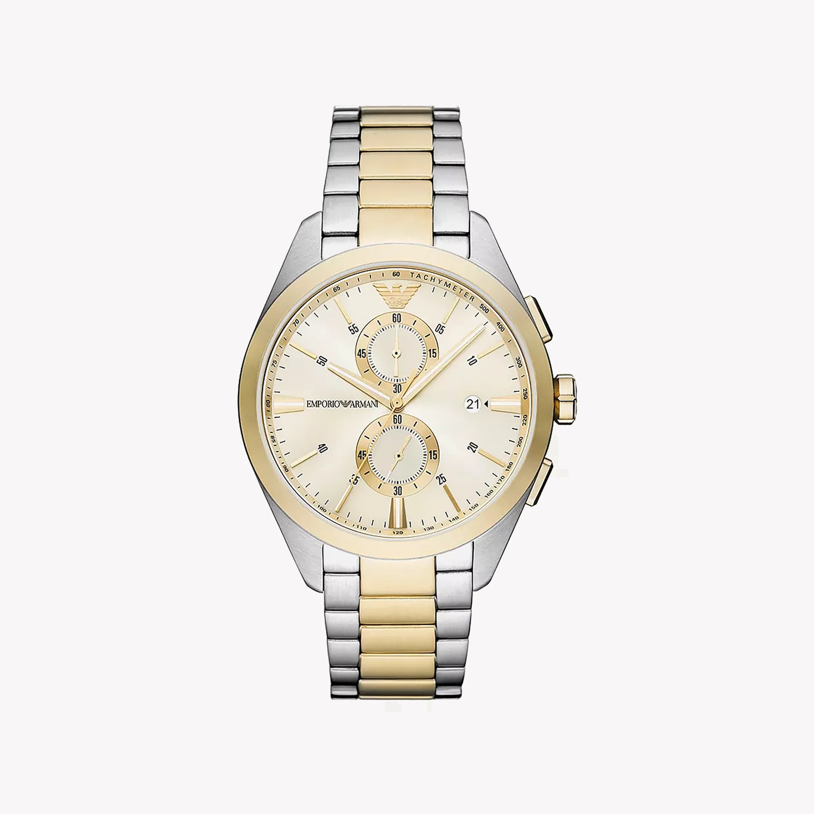 Emporio Armani Women's Silver/Gold Watch, Beige Dial | Ar11605 by i-watch